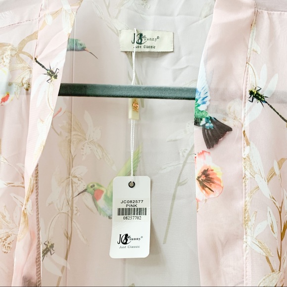 LAST ONE! JC Sunny Pink Chiffon Duster OS - Picture 3 of 7